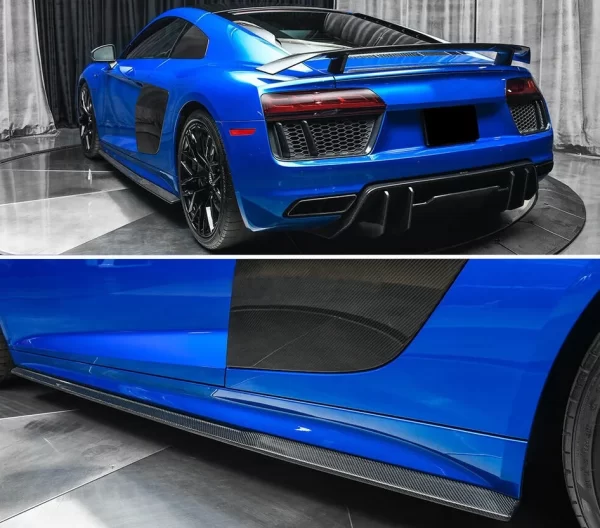 2pcs-Carbon-Fiber-Car-Side-Skirts-Extension-Lips-Body-Kit-For-Audi-R8-V10-Coupe-20161