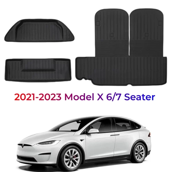 Model-X-Frunk-Trunk-Mats-2021-2022-2023-6-7-Seater-For-Tesla-Model-X-Front