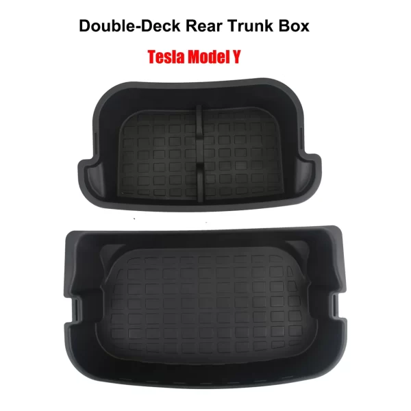 For-Tesla-Model-Y-3-2023-Accessories-Front-Rear-Trunk-Storage-Box-Double-Deck-Luggage-Organizer